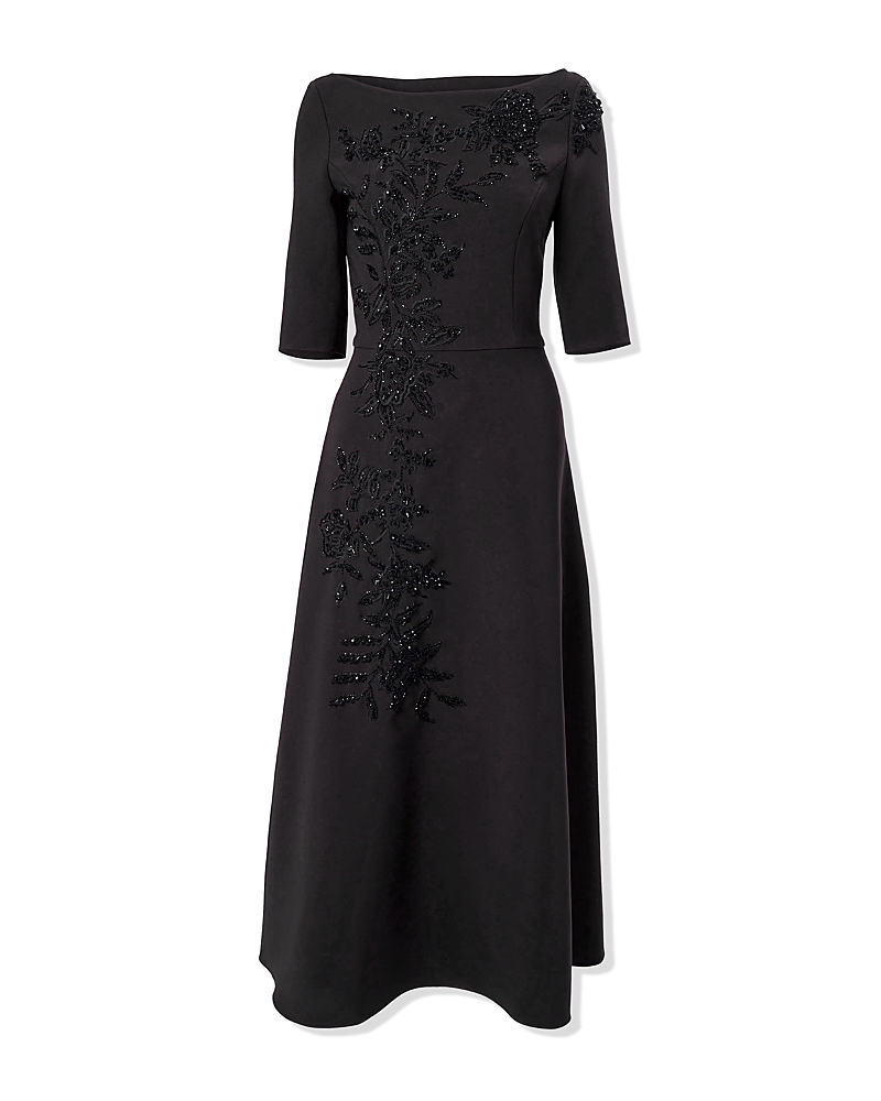 Carolina Herrera Embellished Boat Neck Dress