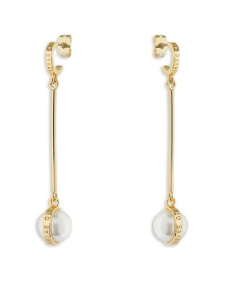 Imitation Pearl Linear Drop Earrings
