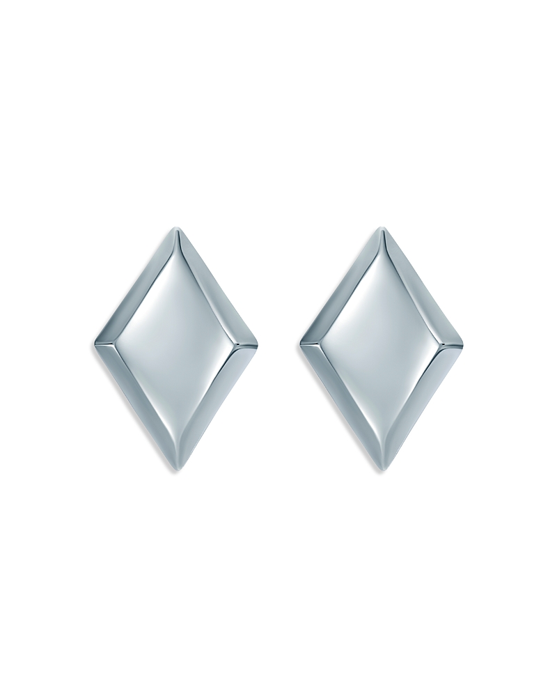 Ted Baker Geometric Diamond Shape Statement Stud Earrings In Silver