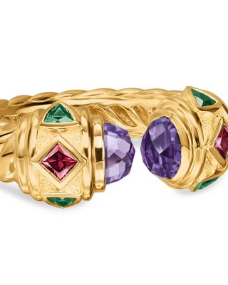 Renaissance&reg; Color Ring in 18K Yellow Gold with Amethyst, Pink Tourmaline and Tsavorites, 9.9mm