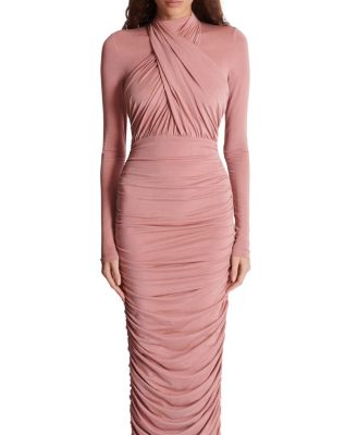  Pleated Jersey Midi Dress