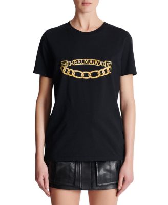  Short-Sleeved Balmain Chain Print T-Shirt