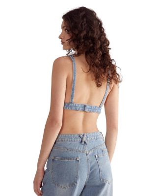 Bead Embellished Denim Bralet