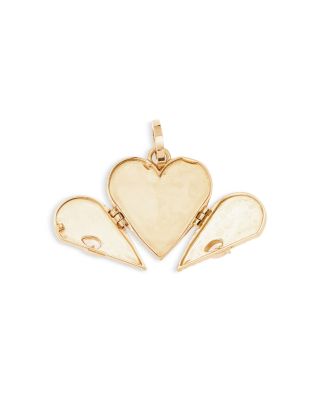 14K Yellow Gold Lab Grown Diamond Pear Groovy Locket Charm Pendant