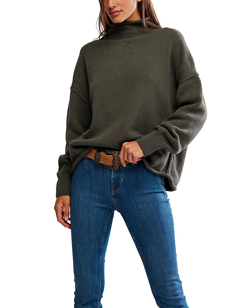 Free People We The Free Wtf Torres Roll Neck Sweater In Green