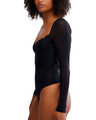 Suddenly Fine Lace Trim Bodysuit