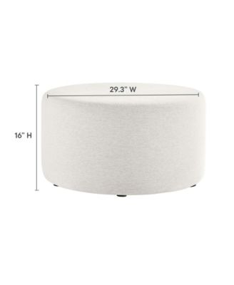 Callum Large 29" Round Woven Heathered Fabric Upholstered Ottoman