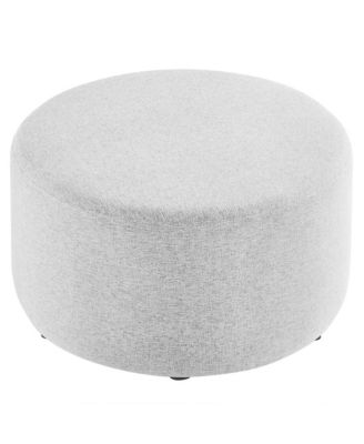 Callum Large 29" Round Woven Heathered Fabric Upholstered Ottoman