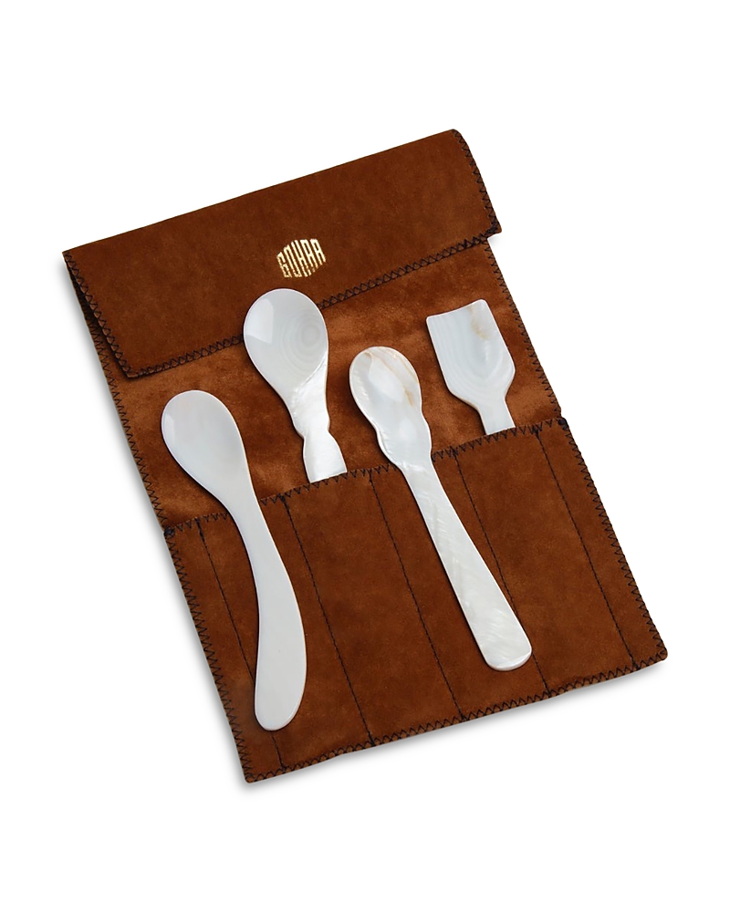 Gohar World Gohar Mother Of Pearl Spoons, Set Of 4 In White
