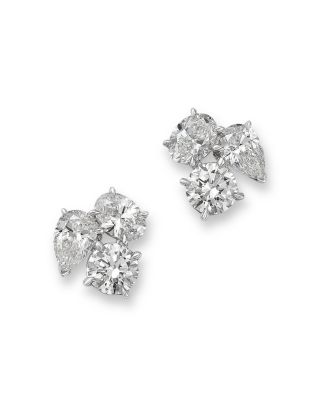 Luxe Collection Certified Lab Grown Diamond Trio Stud Earrings in 14K White Gold, 1.95 tcw
