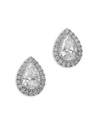 Luxe Collection Certified Lab Grown Diamond Pear Stud Earrings in 14K White Gold, 1.23 tcw