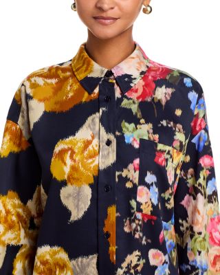 Floral Button Front Shirt
