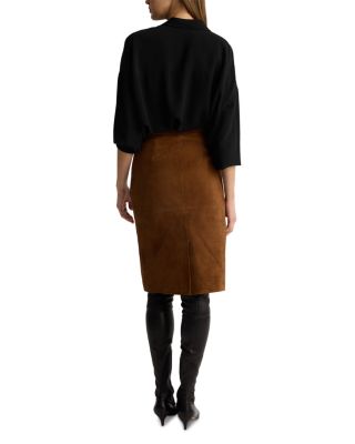 Suede Pencil Skirt
