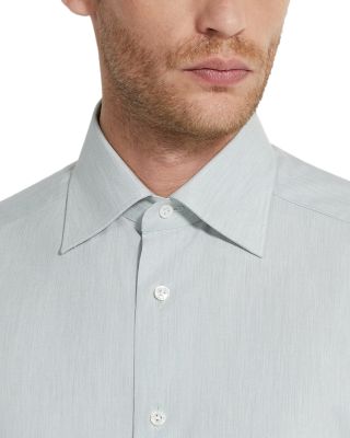 Silk, Cotton & Cashmere Stripe Regular Fit Dress Shirt