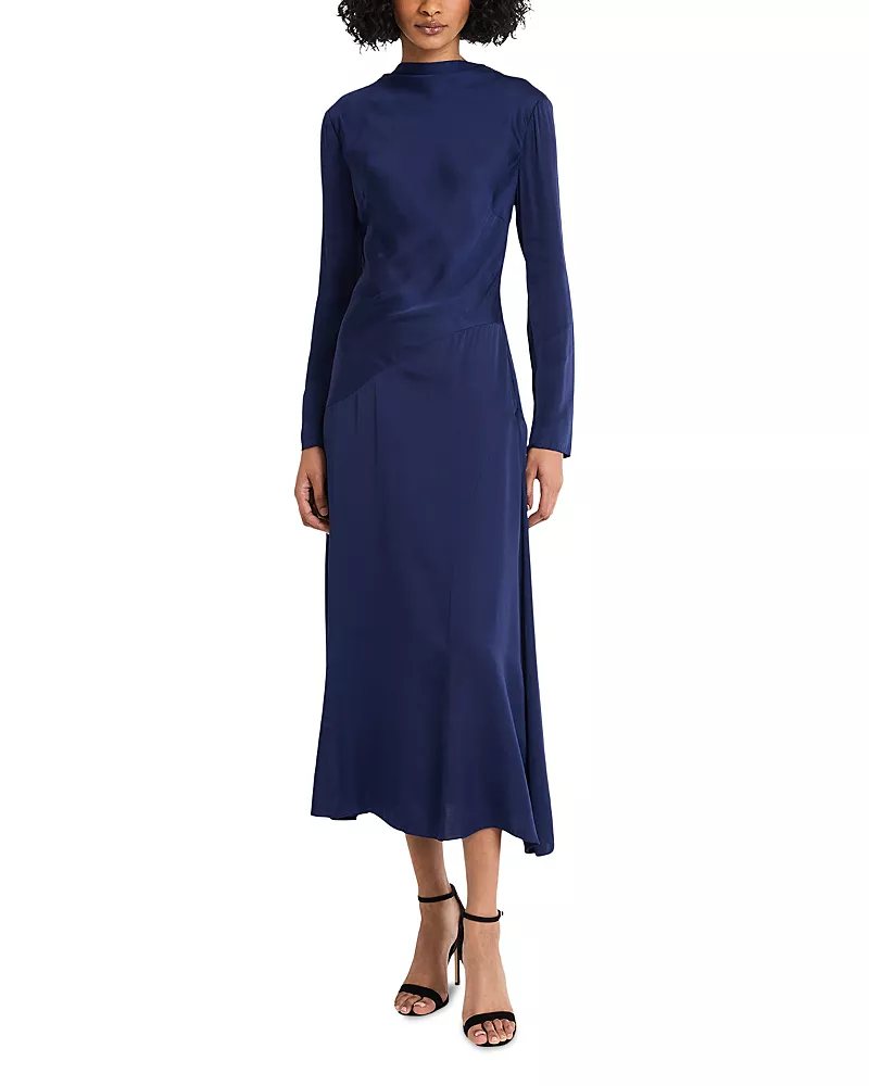 Luxely Long Sleeve Mock Neck Maxi Dress