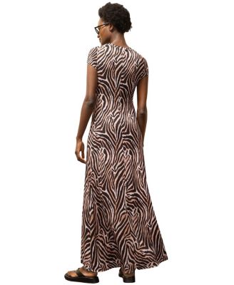Zebra Print Jersey Maxi Dress