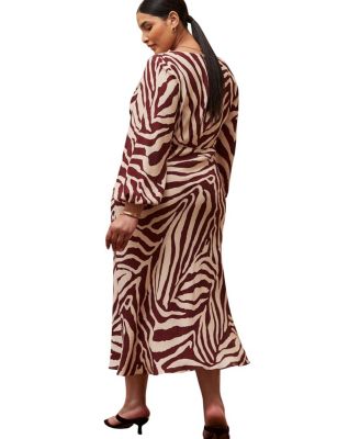 Animal Stripe Long Sleeve Dress