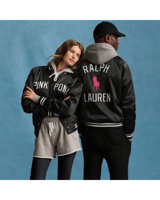 Unisex Satin Pink Pony Bomber Jacket