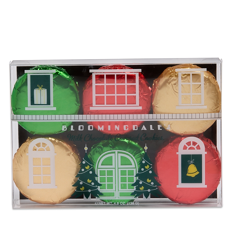 Bloomingdale's Milk Chocolate Drenched Sandwich Cookies Gift Box With Red, Gold And Green Foils, 6 Piece - Exclusiv In Multi