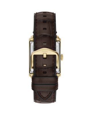 Carraway Automatic Brown Croc-Embossed Leather Watch, 30mm x 42mm