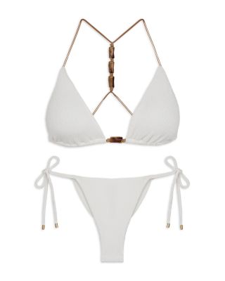 Lesley T-Back Bikini Top & Tie Side Full Coverage Bikini Bottom