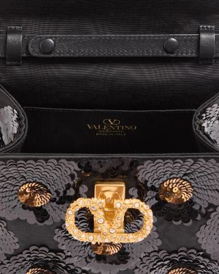 Vsling Mini Sequin VLogo Convertible Top Handle Bag
