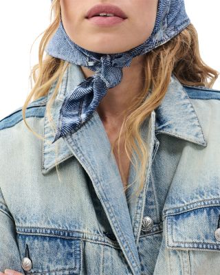 Miramar Denim Print Silk Scarf