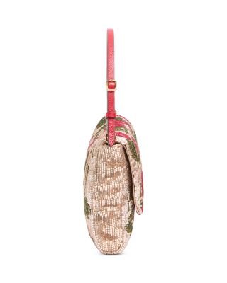 Beaded VLogo Top Handle Shoulder Bag