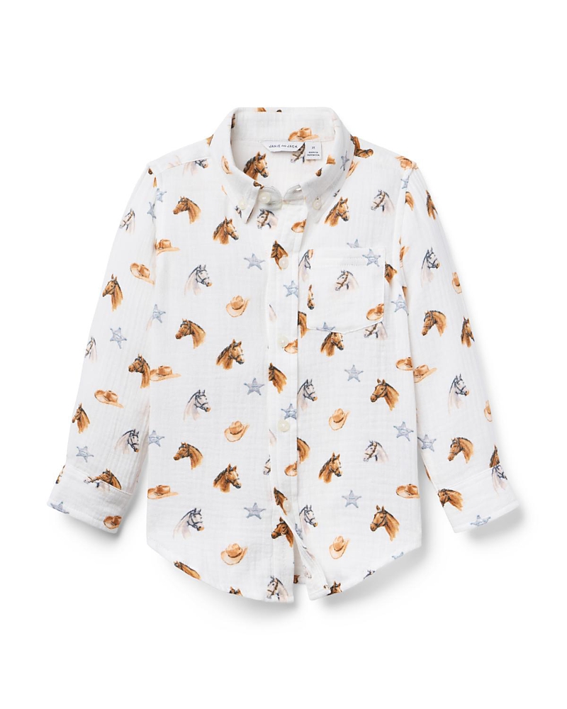 Janie and Jack Boys' The Rein In Style Shirt - Little Kid, Big Kid