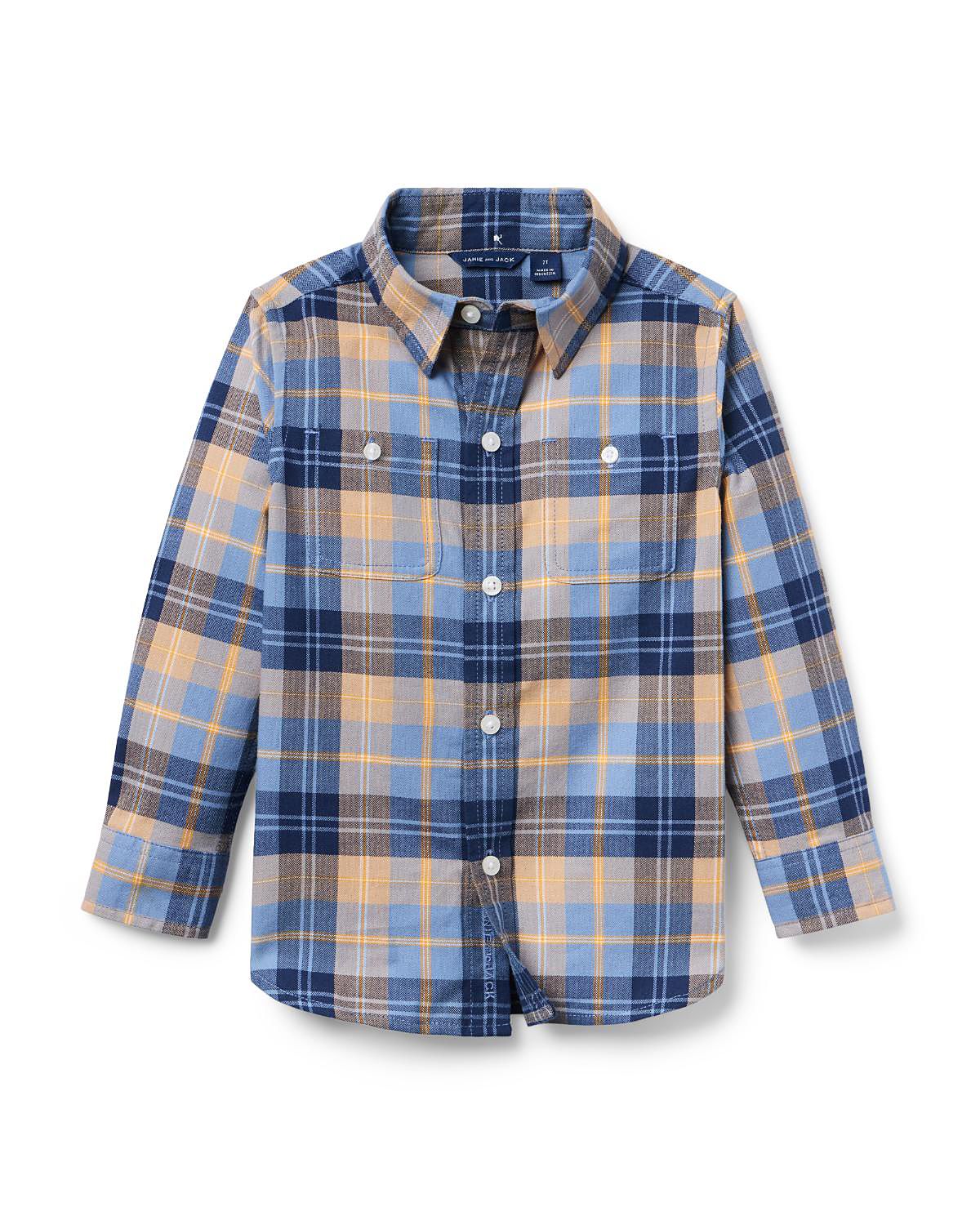 Janie and Jack Boys' Plaid Flannel Shirt - Little Kid, Big Kid