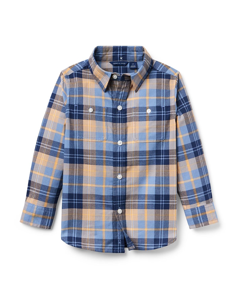 Janie and Jack Boys' Plaid Flannel Shirt - Little Kid, Big Kid