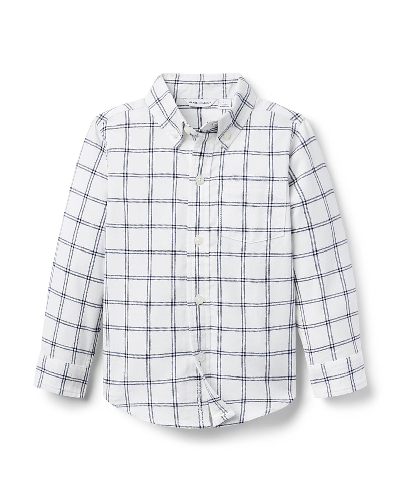 Janie and Jack Boys' Tattersall Flannel Shirt - Little Kid, Big Kid