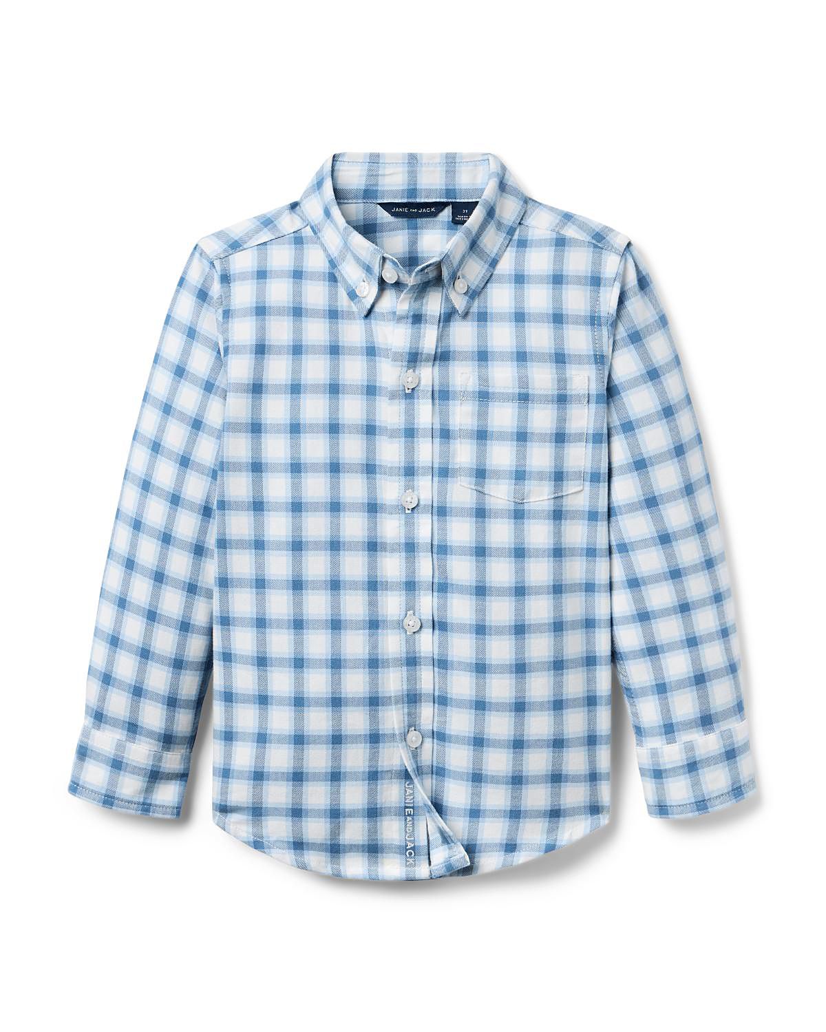 Janie and Jack Boys' Plaid Flannel Shirt - Little Kid, Big Kid