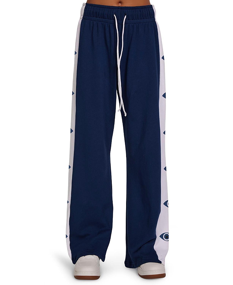 Lauren Moshi Destri Evil Eye Stripe Pants In Blue