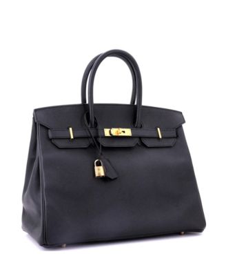  Birkin 35 Handbag Black Epsom with Gold Hardware