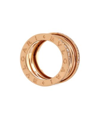 B.Zero1 Design Legend Zaha Hadid Four Band Ring 18K Rose Gold with Diamonds