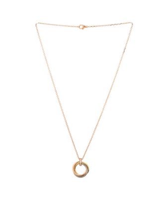  Trinity Pendant Necklace 18K Tricolor Gold and Diamonds, 16.5"