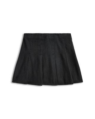 Girls' Pleated Cotton Denim Skirt - Big Kid