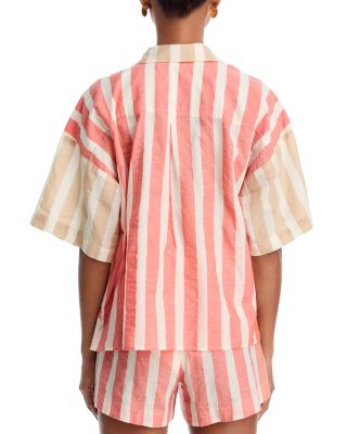 Cassis Camp Shirt & Shorts Swim Cover-Up