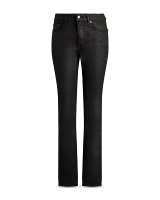 Coated High Rise Straight Ankle Jean