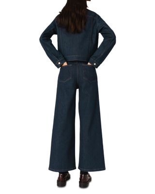 Prairabrut Wide Leg Jeans in Navy