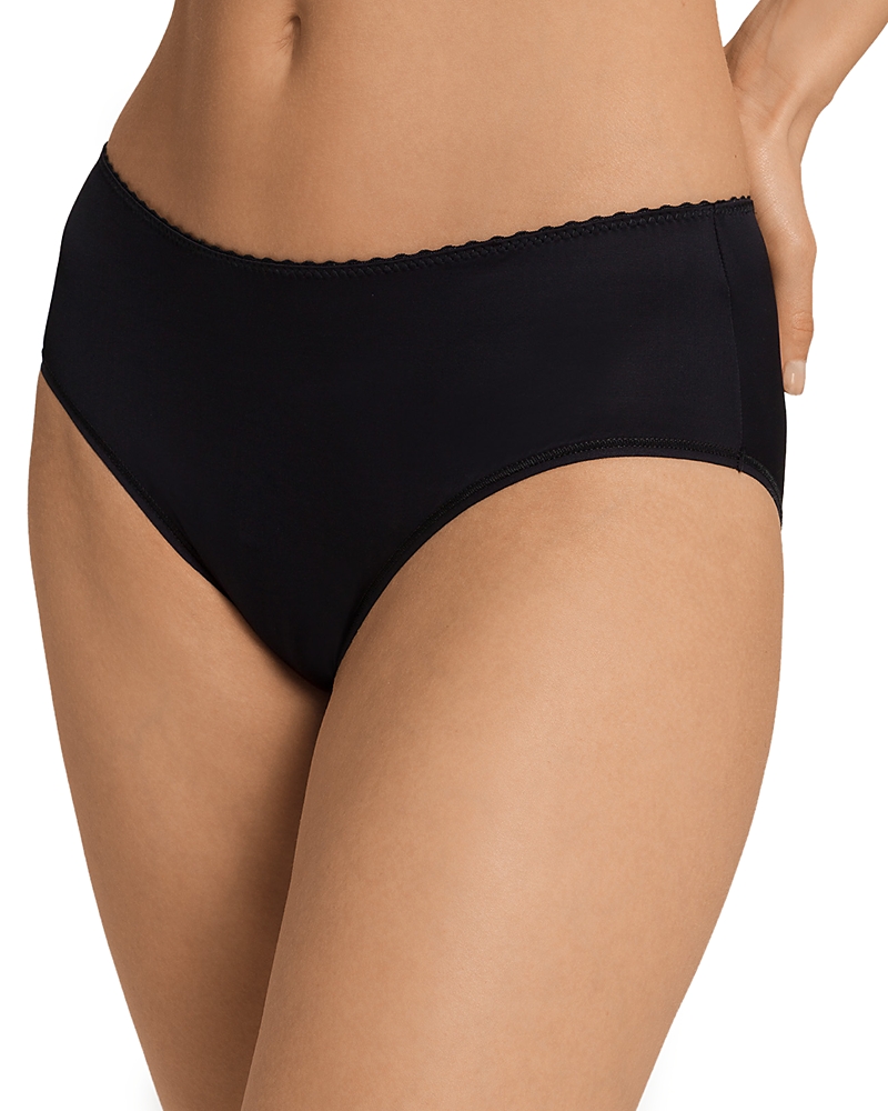 Hanro Satin Deluxe High Cut Briefs In Black