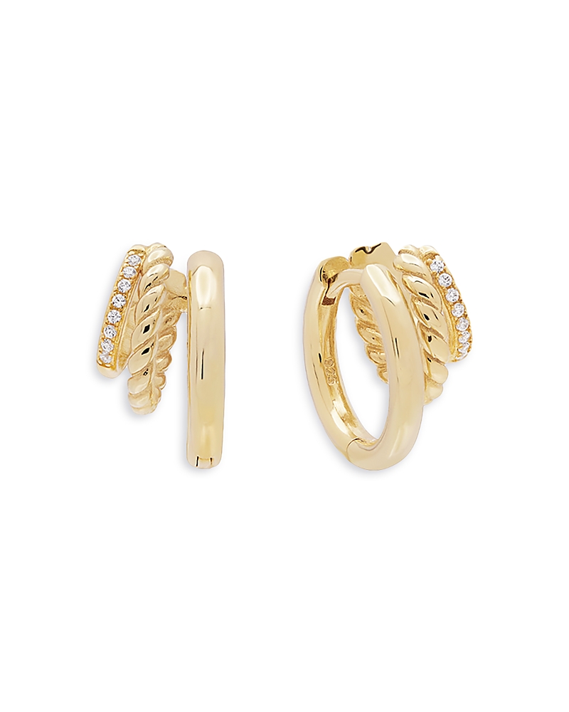 Shashi Charlee Triple Row Hoop Earrings In Gold