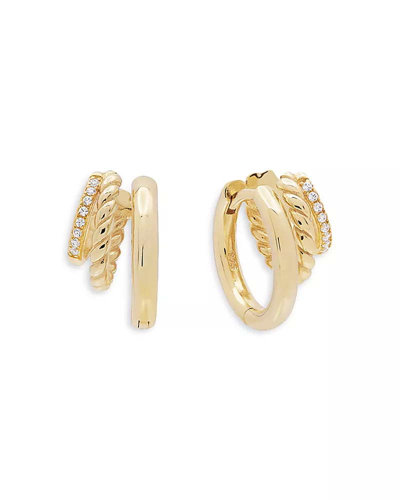 Shashi Charlee Triple Row Hoop Earrings