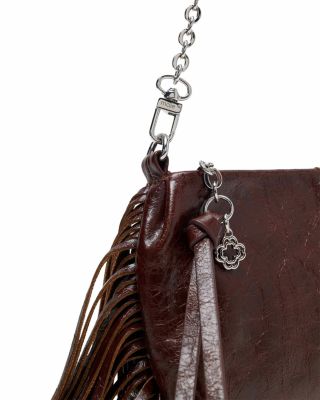 Miss M Fringed Worn Leather Clutch