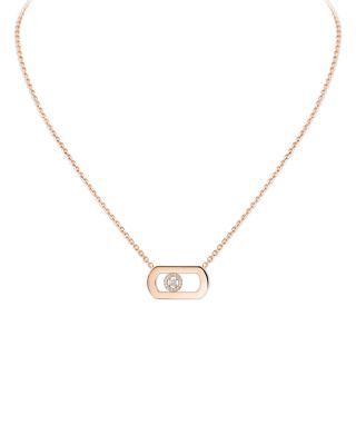 Messika - 18K Rose Gold So Move Diamond Oval Pendant Necklace, 17.71"