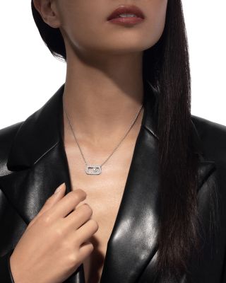 18K Gold So Move Diamond Oval Pendant Necklace, 17.71"