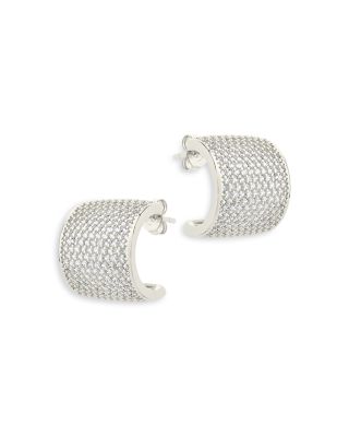 Simone Pav&eacute; Curved Stud Earrings