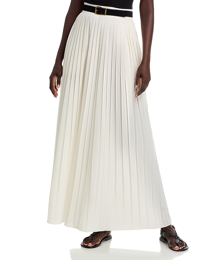 Toccin Dillon Pleated Midi Skirt In White