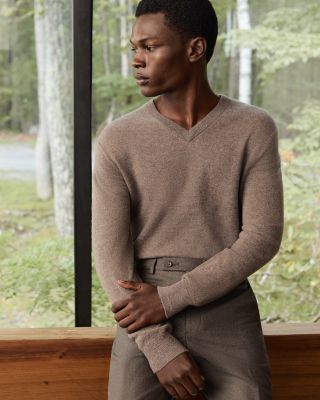Navy Cashmere V-Neck Sweater - Exclusive